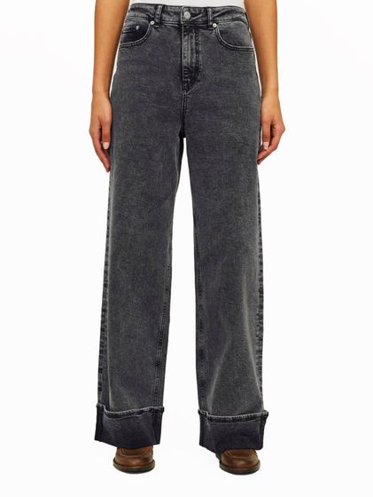 JJXX Tokyo Wide Fold High Waist Jeans grauer Denim