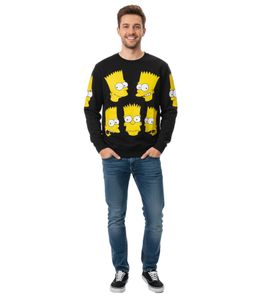 Chinatown Market Classic Bart Simpsons Crewneck für Herren kuscheliger Stoff moderner Urban-Style Schwarz