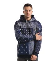 Neighborhood Bandana Chopped EC-Hooded Men's Hoodie with All-Over Bandana Pattern Streetwear Navy
