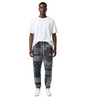 Pantalones Neighborhood Bandana Chopped para hombre, cintura elástica holgada, corte casual y urbano, negros