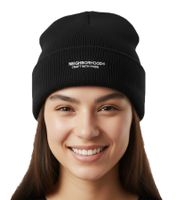 Neighborhood Unisex Mütze mit Logo-Schriftzug Winter-Mütze Schwarz