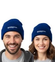 Neighborhood Unisexmütze Warme Strick-Mütze mit Logo-Patch Klassisches Streetwear-Beanie Blau