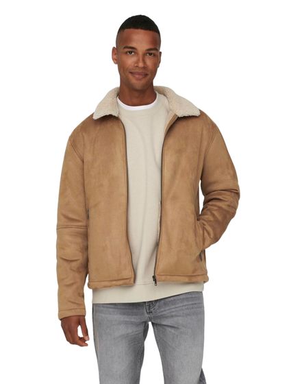ONLY & SONS Royce Shearling Winterjacken toasted coconut