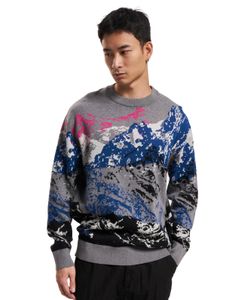 ONLY & SONS Maxin 12 Sweat-shirt décontracté en tricot à col rond, gris foncé chiné