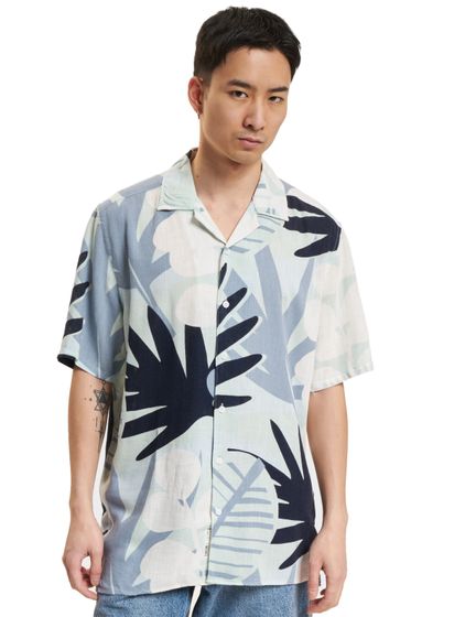ONLY & SONS Bertil Reg Visc Linen AOP T-Shirts Mountain Spring