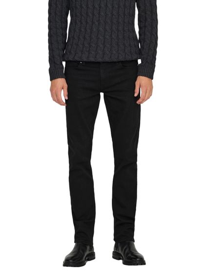 ONLY & SONS Loom 8637 Mat Slim-Fit-Jeans in schwarzem Denim