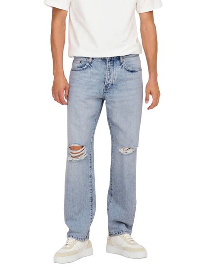 ONLY & SONS Edge 8785 Tai Straight Fit Jeans, hellblauer Denim