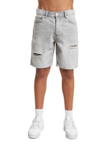 ONLY & SONS Edge Dest 9639 Short en jean déchiré gris clair