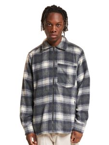 ONLY & SONS Austin Wool Overshirt zippé à rayures grises/blanc antique