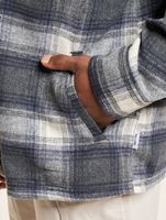 ONLY & SONS Austin Wool Zip Overshirt grau Nadelstreifen/Antikweiß