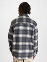 ONLY & SONS Austin Wool Zip Overshirt grau Nadelstreifen/Antikweiß