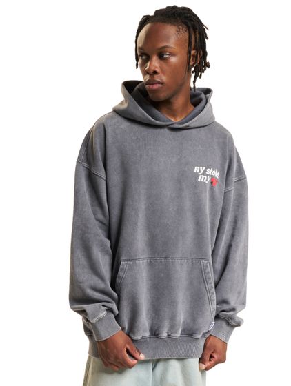 ONLY & SONS Raiden Relaxed Washed Hoodie mit grauen Nadelstreifen