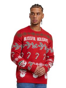 ONLY & SONS Pull ras du cou de Noël régulier 5 pièces, rouge pompéien, Blissful