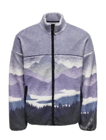 ONLY & SONS Blaze Aop Hoodies mit durchgehendem Reißverschluss Abenddämmerung
