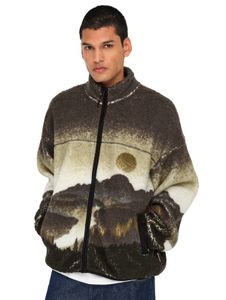 Felpa con cappuccio e zip intera Only & Sons Blaze Aop in marrone Cenerentola
