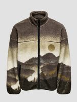 ONLY & SONS Blaze Aop Kapuzenpullover mit durchgehendem Reißverschluss in Aschenputtelbraun