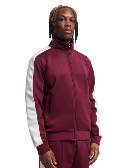 Sudadera con capucha y cremallera Rodney REDEFINED REBEL con bandera granate