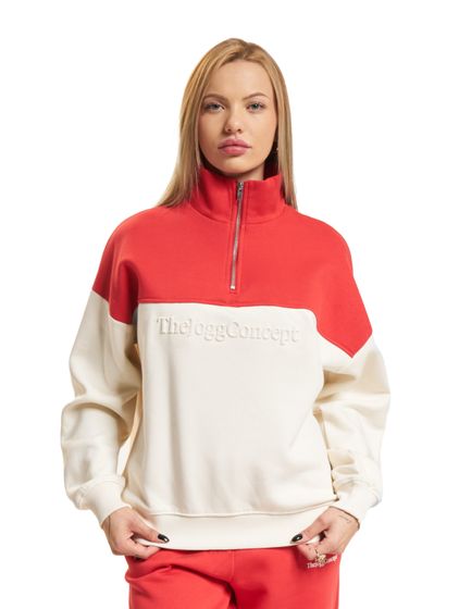 TheJoggConcept Sage Halfzip Pullover racing red mix