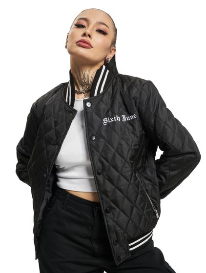 Sixth June Crew Padded College Jacket Black