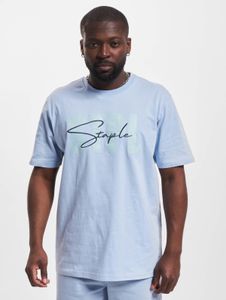 STAPLE T-Shirt mit aufgesticktem Schriftzug „STAPLE“ Blau