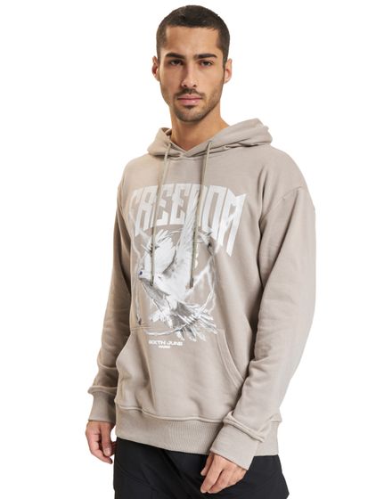 Sixth June Freedom Printed Hoodies grey