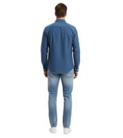 Universal Works Men's Shirt New Standard Modern Fit Long Sleeve Classic Design Blue
