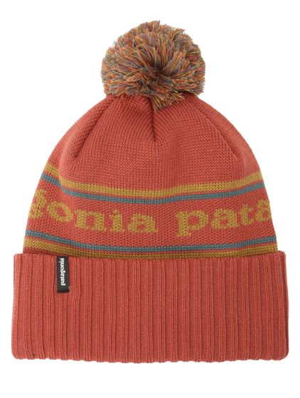Patagonia Powder Town Park Striped Knit Hat, Spanish Red