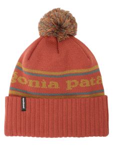 patagonia Powder Town Park Strickmütze mit Streifen, Spanisch-Rot