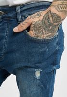 2Y Premium Destroyed Tapered Denim blau