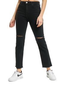 2Y Premium Damen Destroyed Mom Fit Denim schwarz
