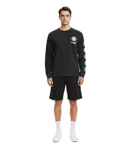 ROUGH Ancient Emblem Longsleeve für Herren mit markanter Waschung und urbanem Look Schwarz  