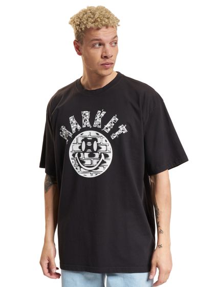 Market Smiley Brickhouse T-Shirts verwaschen schwarz