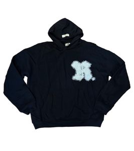 ROUGH. Men's Hooded Cotton Sweater Hoodie Black