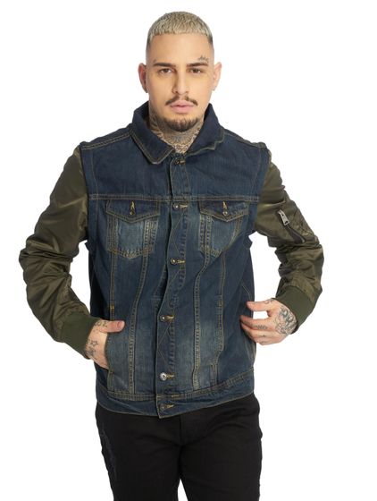 VSCT Clubwear Bomberärmel Jeansjacke blau