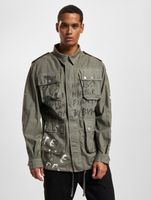 vsct Chaqueta de transición militar pintada a mano gris vsct Chaqueta de transición militar pintada a mano gris