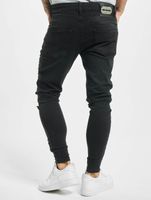 vsct Keanu Slim Fit-Jeans mit Reißverschluss am Beinabschluss, Schwarz, ausgewaschen