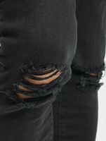 vsct Keanu Slim Fit-Jeans mit Reißverschluss am Beinabschluss, Schwarz, ausgewaschen