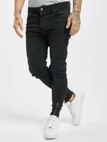 vsct Keanu Slim Fit-Jeans mit Reißverschluss am Beinabschluss, Schwarz, ausgewaschen