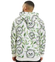 Sudadera con capucha blanca con diseño de calavera y hojas de vsct