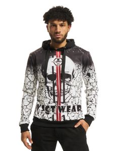 Felpa con cappuccio teschio splatter vsct bianca