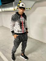 Felpa con cappuccio teschio splatter vsct bianca Felpa con cappuccio teschio splatter vsct bianca