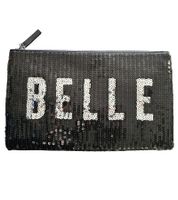 NEW LOOK Belle Damen Pailletten Handtasche mit Reißverschluss Schwarz