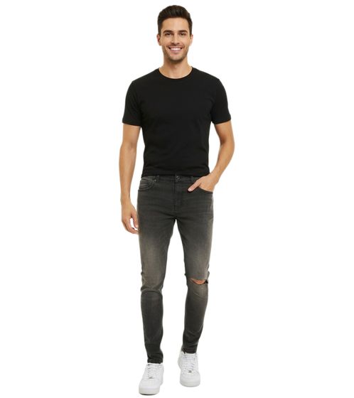 Jeans skinny Criminal Damage in rip wash, grigio