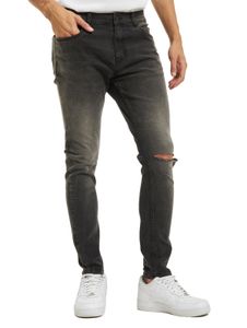 Criminal Damage Skinny-Jeans in Rip-Waschung, Grau