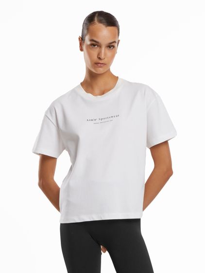 aim'n Serif Boyfriend T-Shirts weiß
