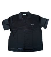 Chemise en soie ROUGH., élégante chemise à manches courtes, chemises en flanelle, noire Chemise en soie ROUGH., élégante chemise à manches courtes, chemises en flanelle, noire