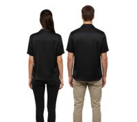 Chemise en soie ROUGH., élégante chemise à manches courtes, chemises en flanelle, noire Chemise en soie ROUGH., élégante chemise à manches courtes, chemises en flanelle, noire