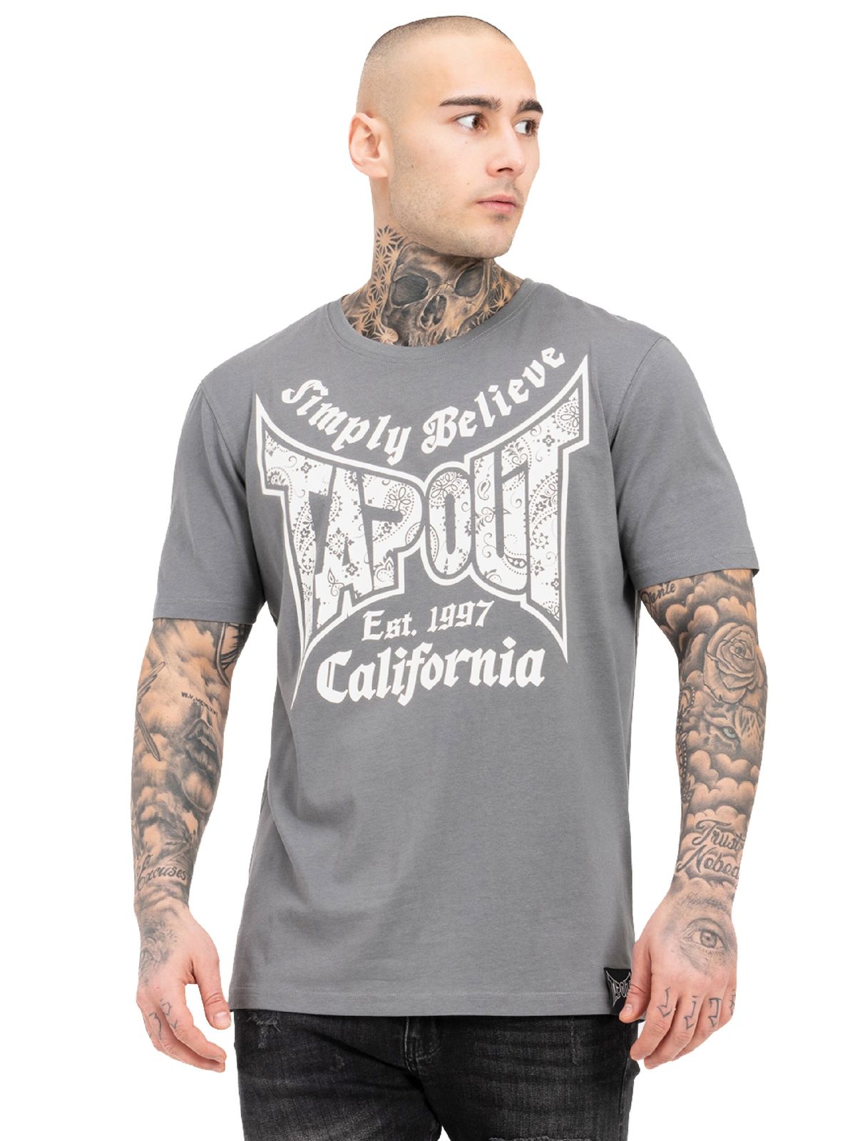Magliette Tapout Haily Be grigio/bianco