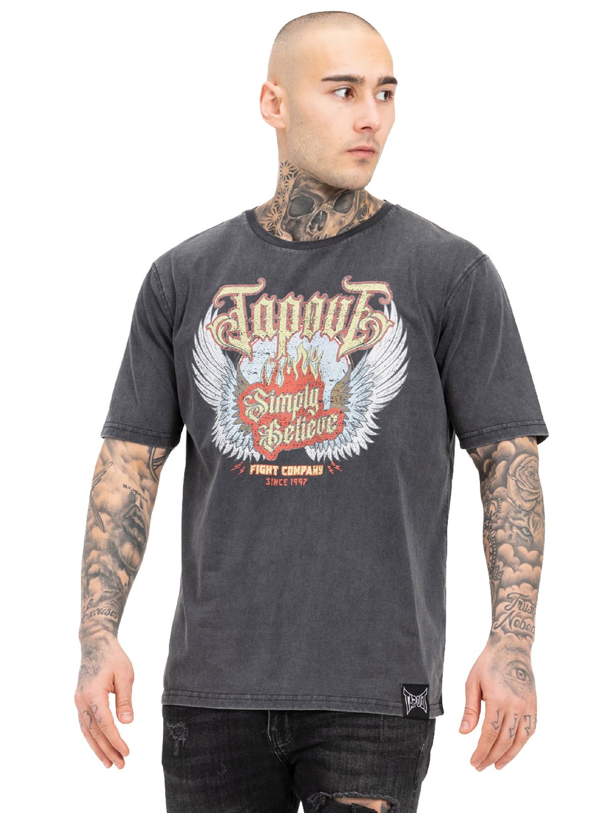 T-shirt Tapout Dellano grigio lavato
