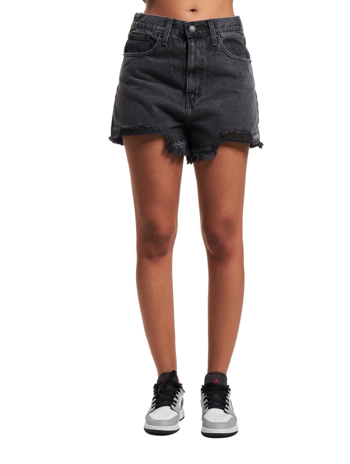LEVI'S Pantaloncini Mom a vita alta Z9423 neri distrutti